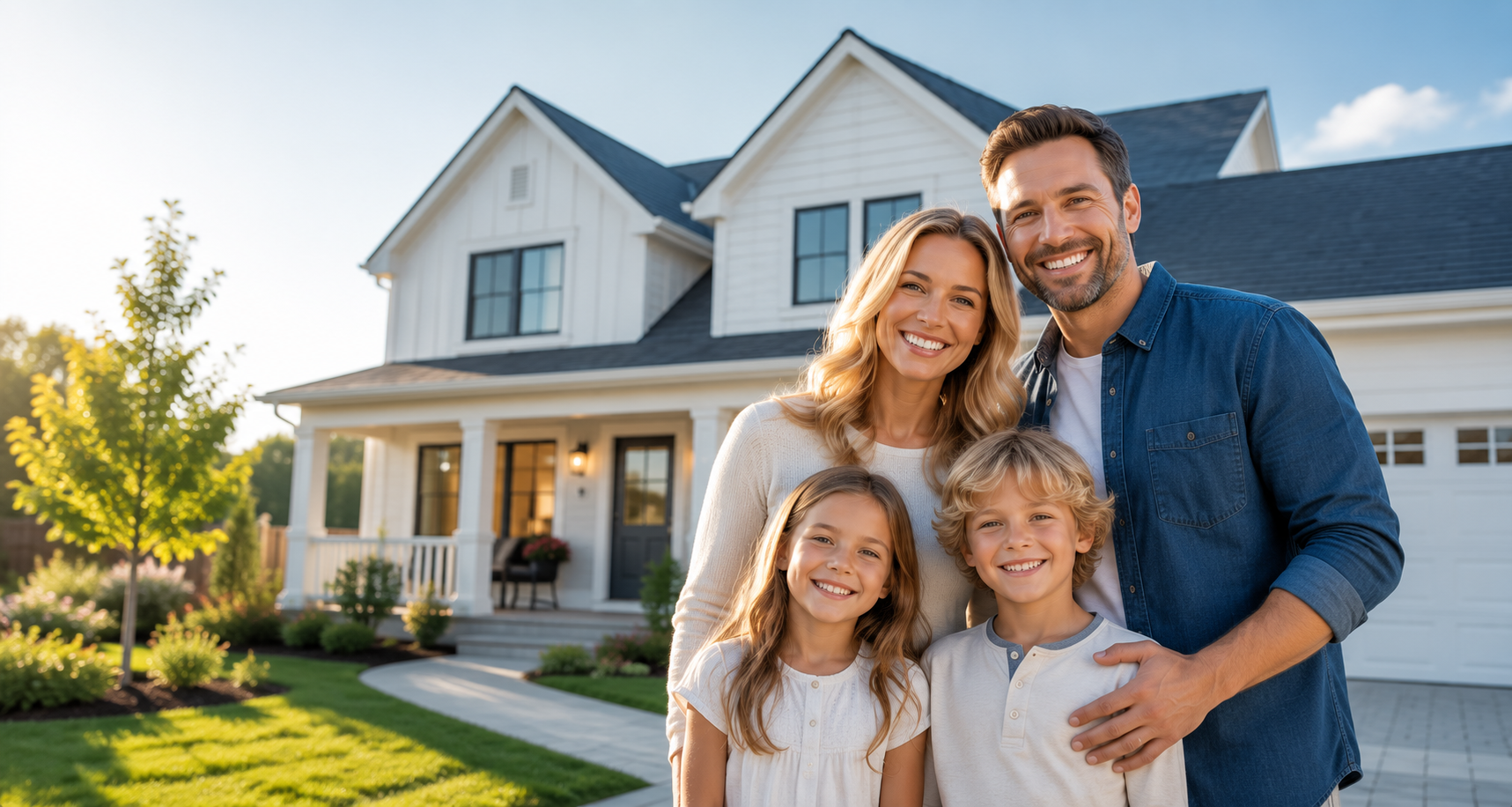 Happy family celebrating financial freedom with Loan Support Services